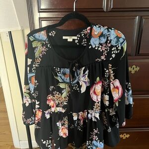 Floral Black Women's Top